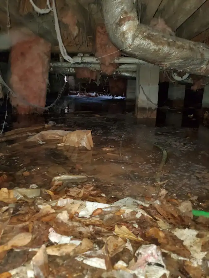 Crawl space flood assessment for Commercial Water Damage Restoration in Marshfield